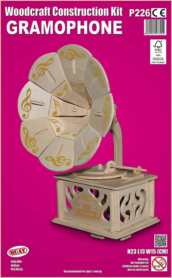 Quay Gramophone Woodcraft Construction Kit FSC - Image 2