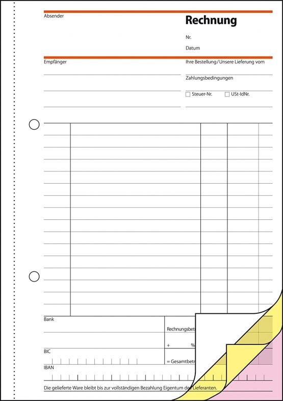 Sigel SD032 Invoices, 1st, 2nd and 3rd Printed sheets, non carbon duplicating pages, A5 3 x 40 BL - Image 2