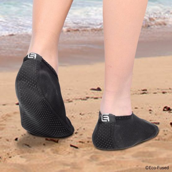 Water Socks for Women - Extra Comfort - Protects Against Sand, Cold/Hot Water, UV, Rocks/Pebbles - Easy Fit Footwear- Yoga, Beach, Pool, Volleyball, and More (Large, Black) - Image 2