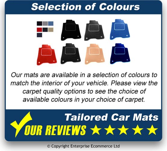 J.R. Tailor Fit Car Mat Set, Standard Black with Orange Checkered Trim - Image 2