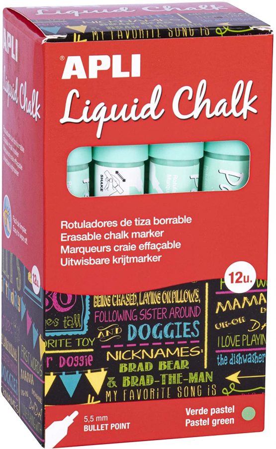 Apli 18038 Erasable Chalk Markers - Blue