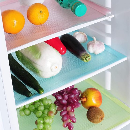 Refrigerator Pad 5 Pieces Cupboard Mat Colorful Antifouling Mildew Non Slip Can Be Cut Drawer Mat for Kitchen Fridge Drawer - Image 2