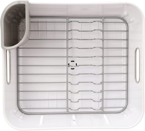 simplehuman KT1104 Compact Dishrack, White Plastic, W 37.1cm x H 17.2cm x D 32.8cm - Image 2