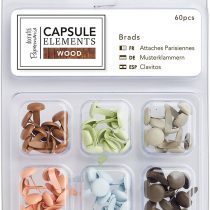 docrafts Papermania Elements Wood Brads (60 Pieces)