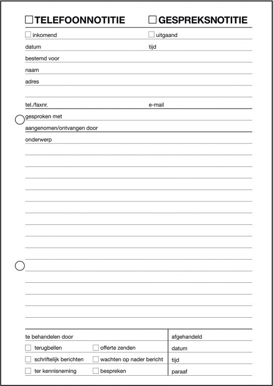Sigel Expres 30235 Telephone Memo Pad Dutch Language A5 Set of 5