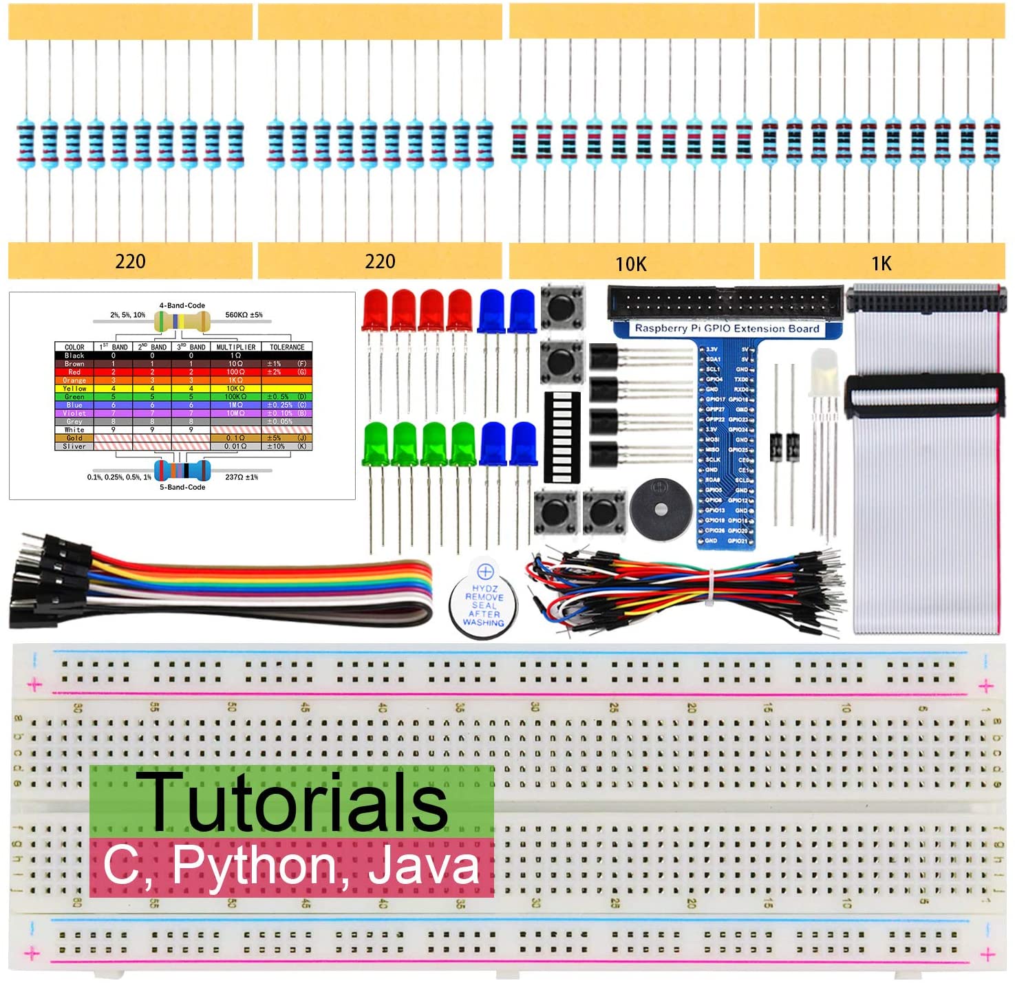 Freenove Basic Starter Kit for Raspberry Pi 5 4 B 3 B+ 400 Zero 2 W, 383-Page Detailed Tutorial