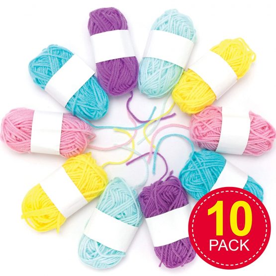 Baker Ross AT404 Pastel Wool Value - Pack - Pack of 10, Creative Art Supplies For Kids, Crafts And Ornaments - Image 2