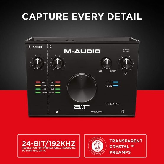 M-Audio AIR 192|4 - 2-In/2-Out USB Audio Interface with Recording Software from ProTools & Ableton Live, Plus Studio-Grade FX & Virtual Instruments - Image 2