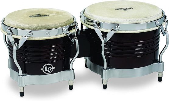 LP Latin Percussion Matador Wood Bongo Dark Brown Chrome Hardware M201
