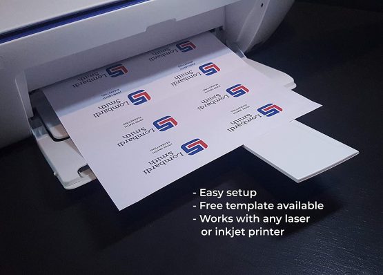 OfficeGear Perforated Printable Name Badge Insert Cards Business Card ID Badges Refills (550 Pack) 90x54mm or 9x5.4cm - White A4 Printable Card 150 GSM - 55 Sheet 550 Cards - Image 2