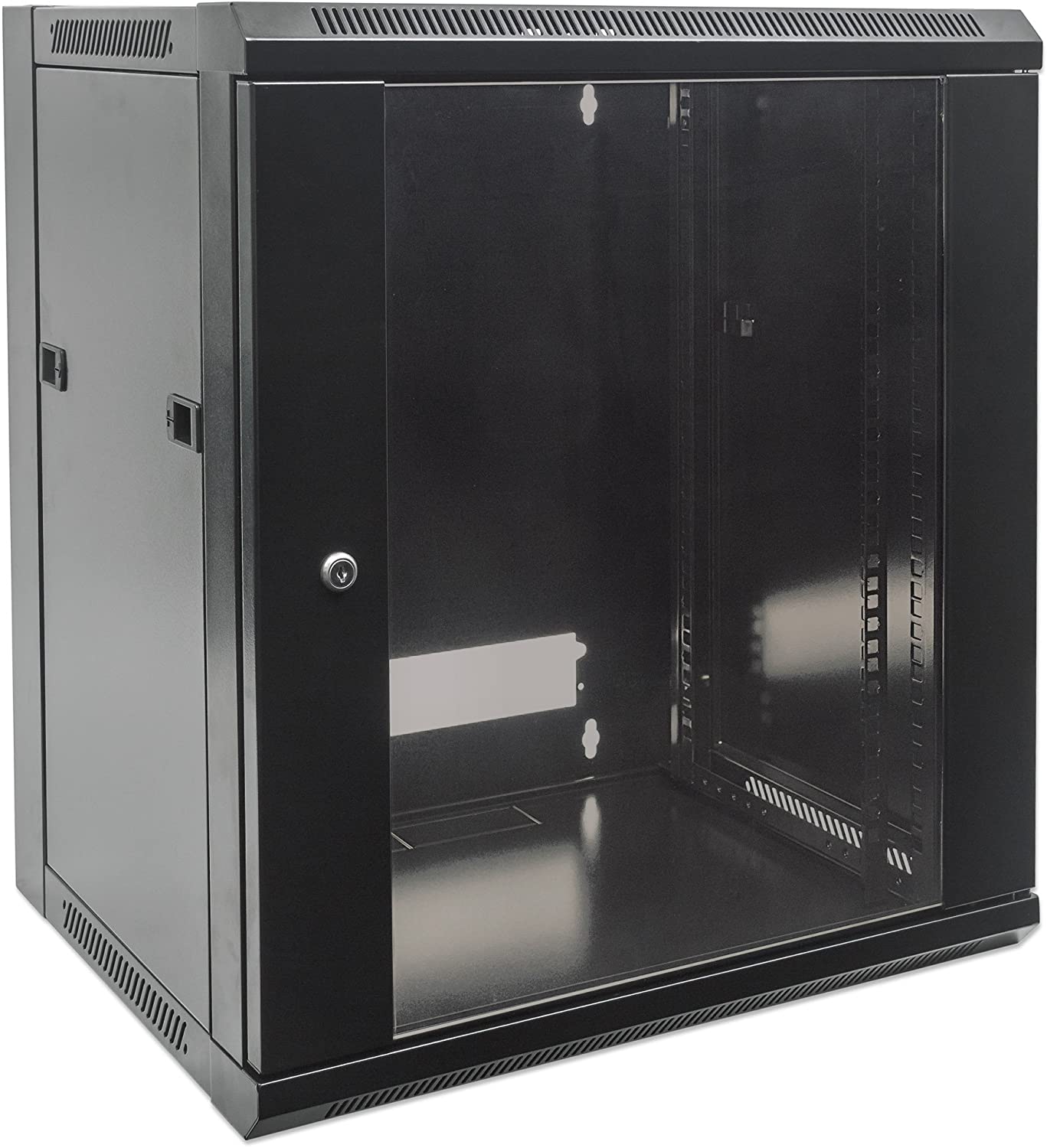 Intellinet Network Cabinet, Wall Mount (Standard), 9U, 600 mm Deep, Black, Flatpack, Max 60 kg, Metal & Glass Door - Image 3