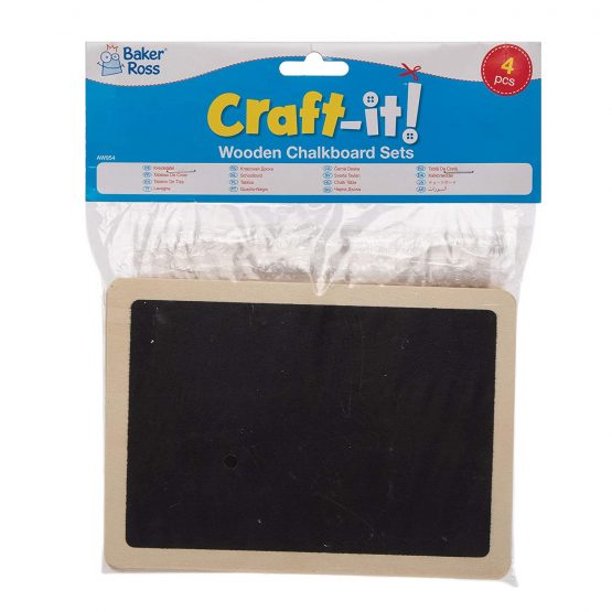 Baker Ross AW954 Wooden Chalkboards, Arts and Crafts for Kids (Pack of 4), Assorted - Image 3
