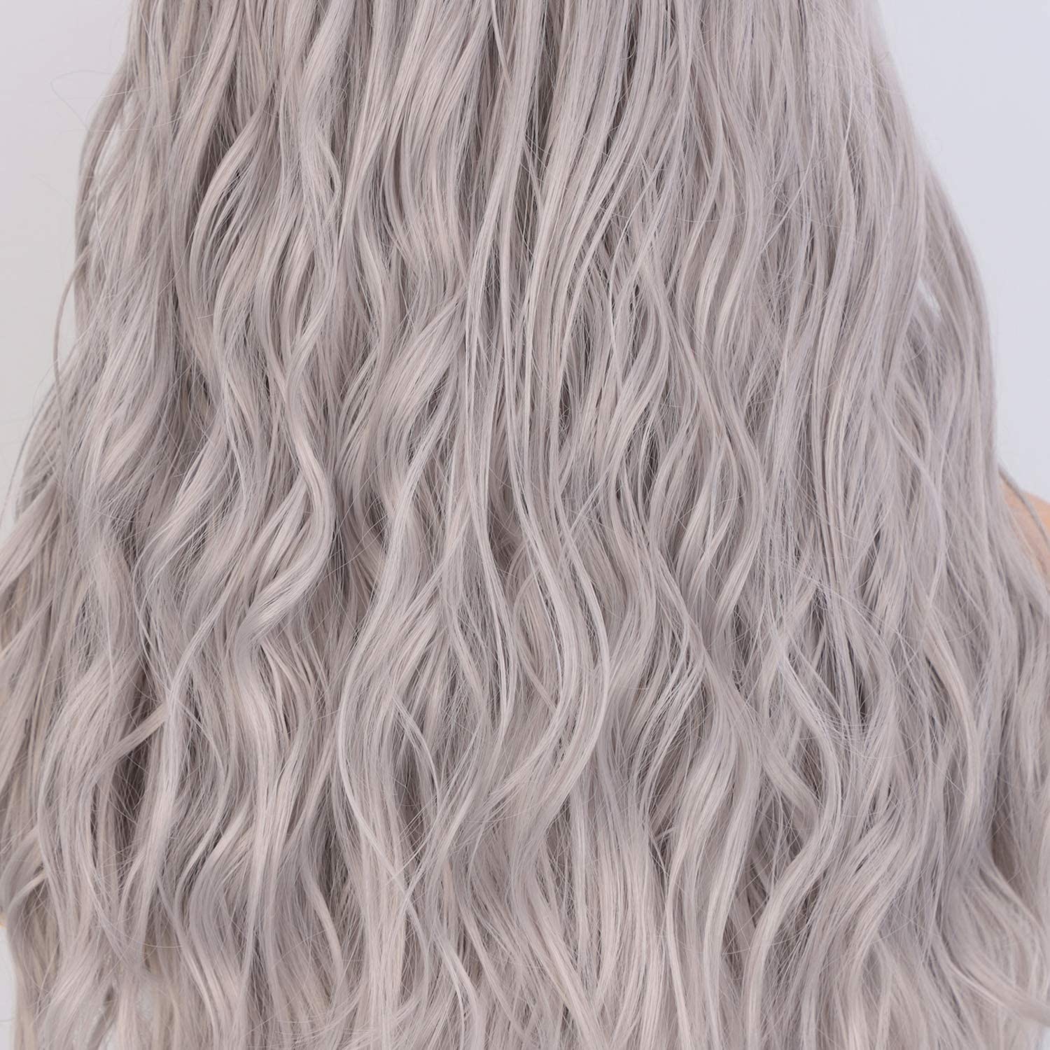 ColorfulPanda Ombre Grey Long Wigs for Women with Dark Roots Black Long Wavy Curly Wig Cosplay Party or Daily Use - Image 4