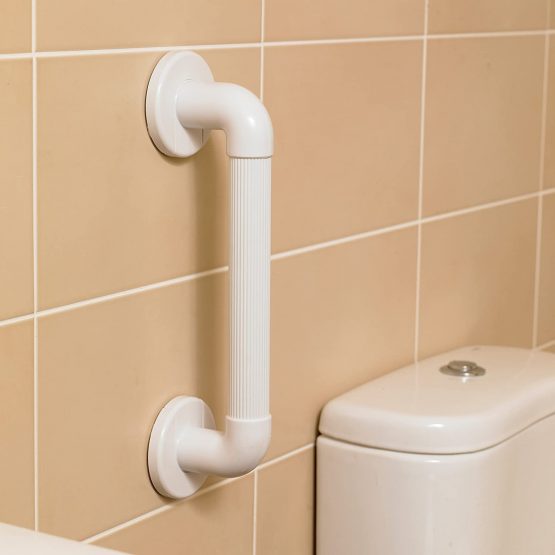 Homecraft Moulded Fluted Grab Rail, Durable PVC Safety Rail and Mobility Aid for Bathroom for Elderly, Disabled and Handicapped Users, Indoor and Outdoor Attachment, 38cm - Image 2