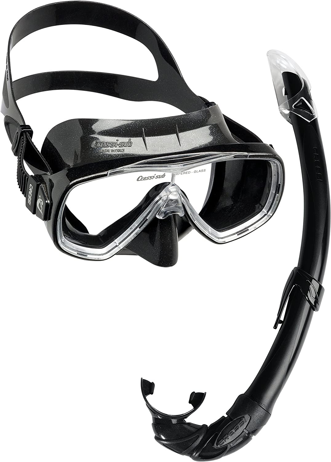 Cressi Mask & Snorkel Set for Adults, Quick-Adjust Buckles & Easy-Fit Snorkel Mask, Scuba-Diving Equipment for Open Water