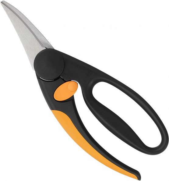 Fiskars All-Purpose Scissors, Length: 22 cm, Stainless Steel Blade/Fibreglass Reinforced Plastic Handles, Black/Orange, Elegance, P45, 1001533 - Image 2