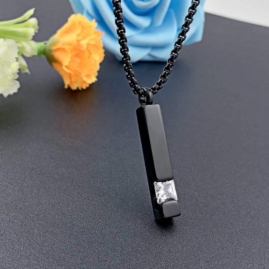 Birthstone Cuboid Locket Urn Necklaces for Ashes Cremation Jewellery Urns for Human Ashes Memorial Urn Keepsake Pendant - Image 3