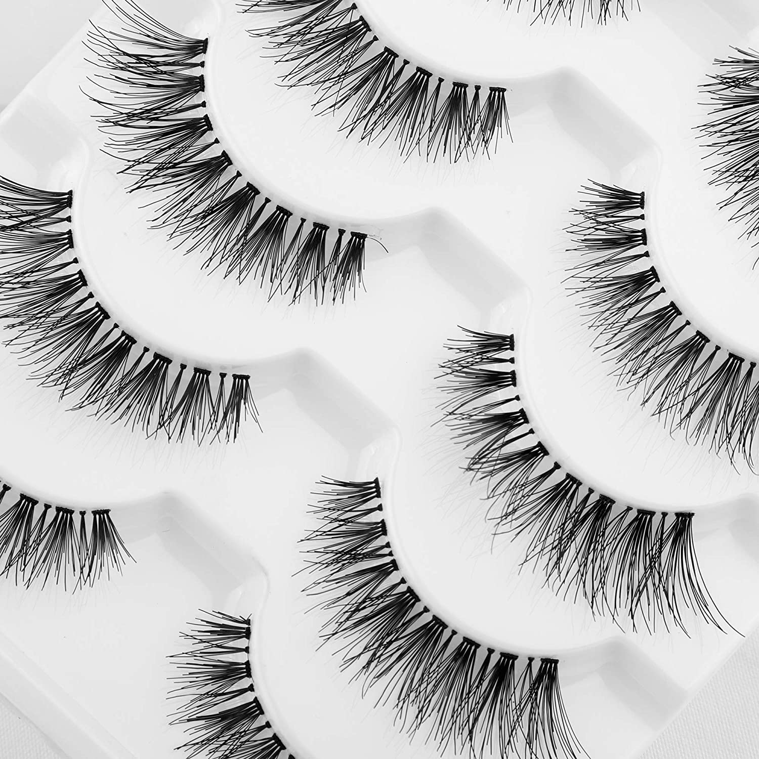 JIMIRE False Eyelashes Multipack Natural 110 Eyelashes, Pink, 5 count (Pack of 1) - Image 2