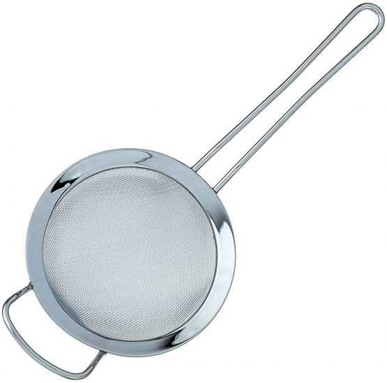 Grunwerg ST-3007 Fine Mesh Strainer with Polished Rim And Handle, Silver, 7-Inch, 18cm Diameter