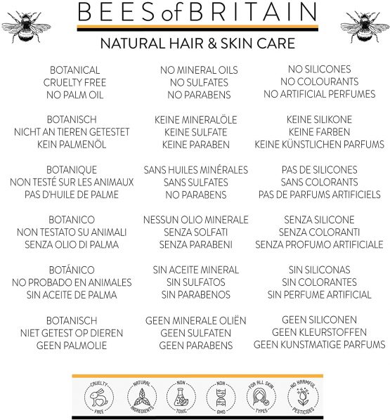 NATURAL pH 5.5 BALANCED FACE WASH - With ALOE VERA, HONEY & LAVENDER - 250ml - by BEES of BRITAIN - No Sulfates, No Parabens, No Silicone. We Donate 5% of our Profit to Help Save Bees and Pollinators. - Image 4