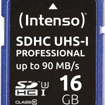 Intenso Professional SDHC Memory Card, Class 10 UHS-I, 16 GB, blue