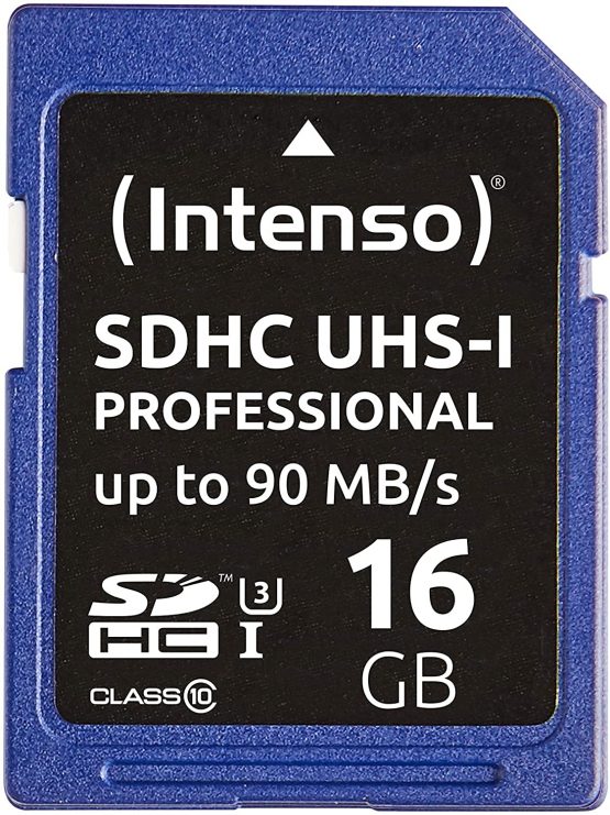 Intenso Professional SDHC Memory Card, Class 10 UHS-I, 16 GB, blue