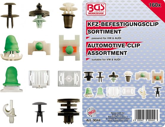 BGS 9044 | Automotive Clip Assortment for Audi, VW | 160 pcs.