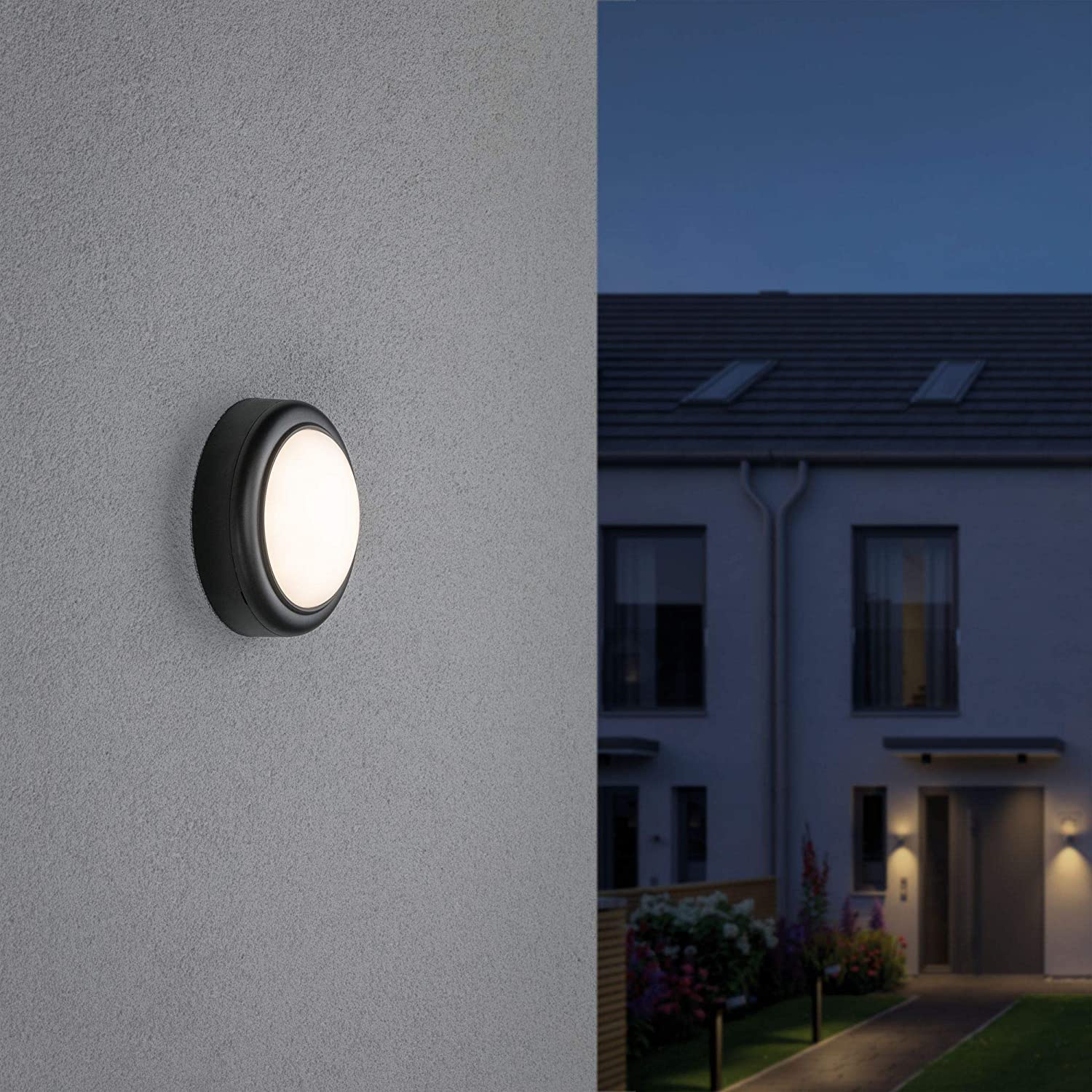 Paulmann 94119 Outdoor 230V Wall luminaire IP44 Splash-Water Protected Wall lamp 8W 3000K Warm White Wall Spotlight Plastic Grey - Image 3