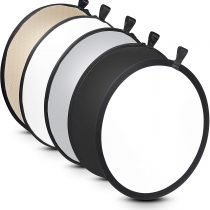 Walimex 5-in-1 folding reflector set (56 cm) wavy, gold/silver/white/black/transparent