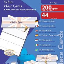 DECAdry Place Cards for Folding, 2 cards (200gsm, 210x63.5mm) per A4 sheet , (pack of 22 sheets/44 cards)