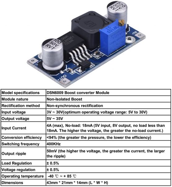 ARCELI 5 Pack Boost Converter Module XL6009 DC to DC 3.0-30 V to 5-35 V Output Voltage Adjustable Step-up Circuit Board - Image 2