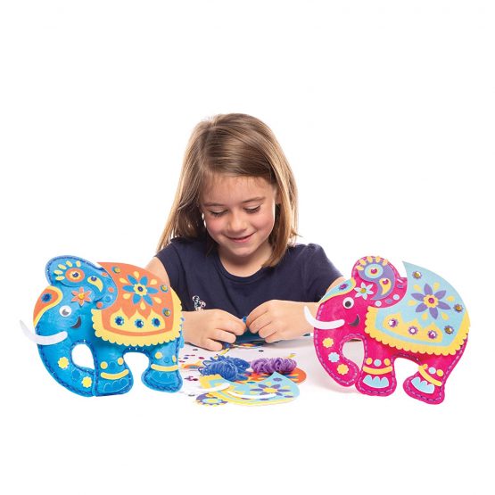 Baker Ross AW989 Ambari Elephant Cushion Sewing Kits, Arts and Crafts for Kids (Pack of 2), Assorted - Image 3