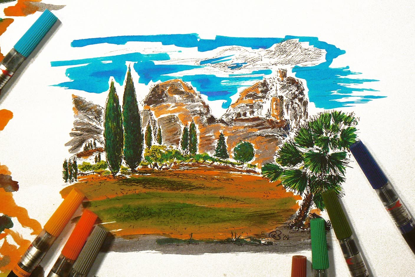 Pentel Arts Colour Brush, Black (Dye) ink, 1 Blister card of 1 Brush, XGFL-101X - Image 3