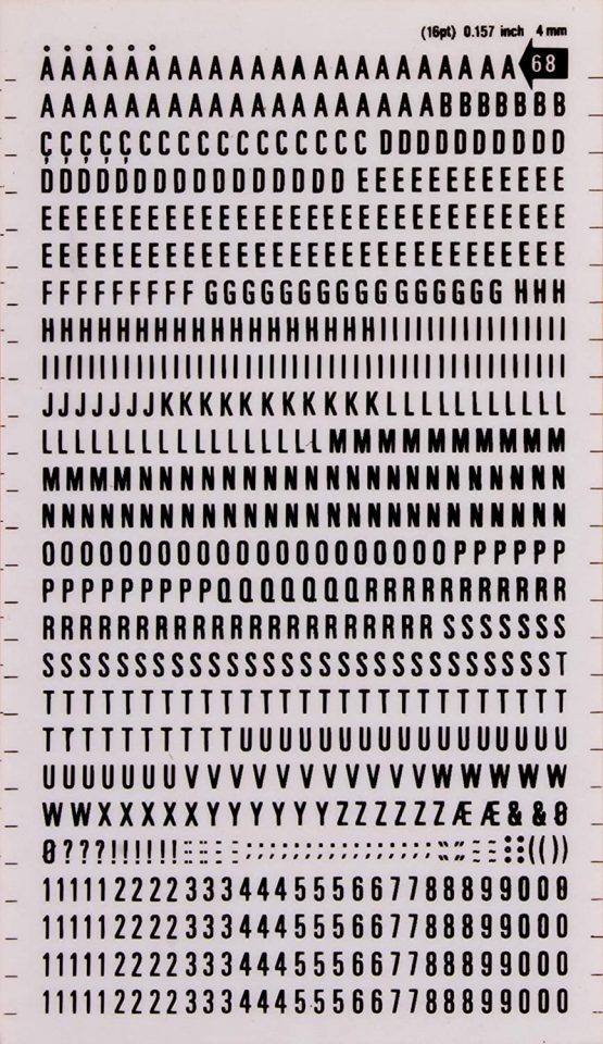 Letters & Figures Black Transfers 4 mm - 1 Sheet