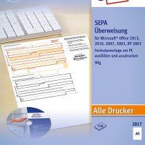 Avery Zweckform 2817 Sepa Überweisung (A4 (100 Sheets) – White + Software CD