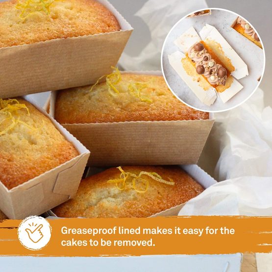 Mini Loaf Cake Cases for Disposable Baking Moulds for Cakes, Bread and Muffins in Paper Brown Moulds (50 Pack) - Image 3