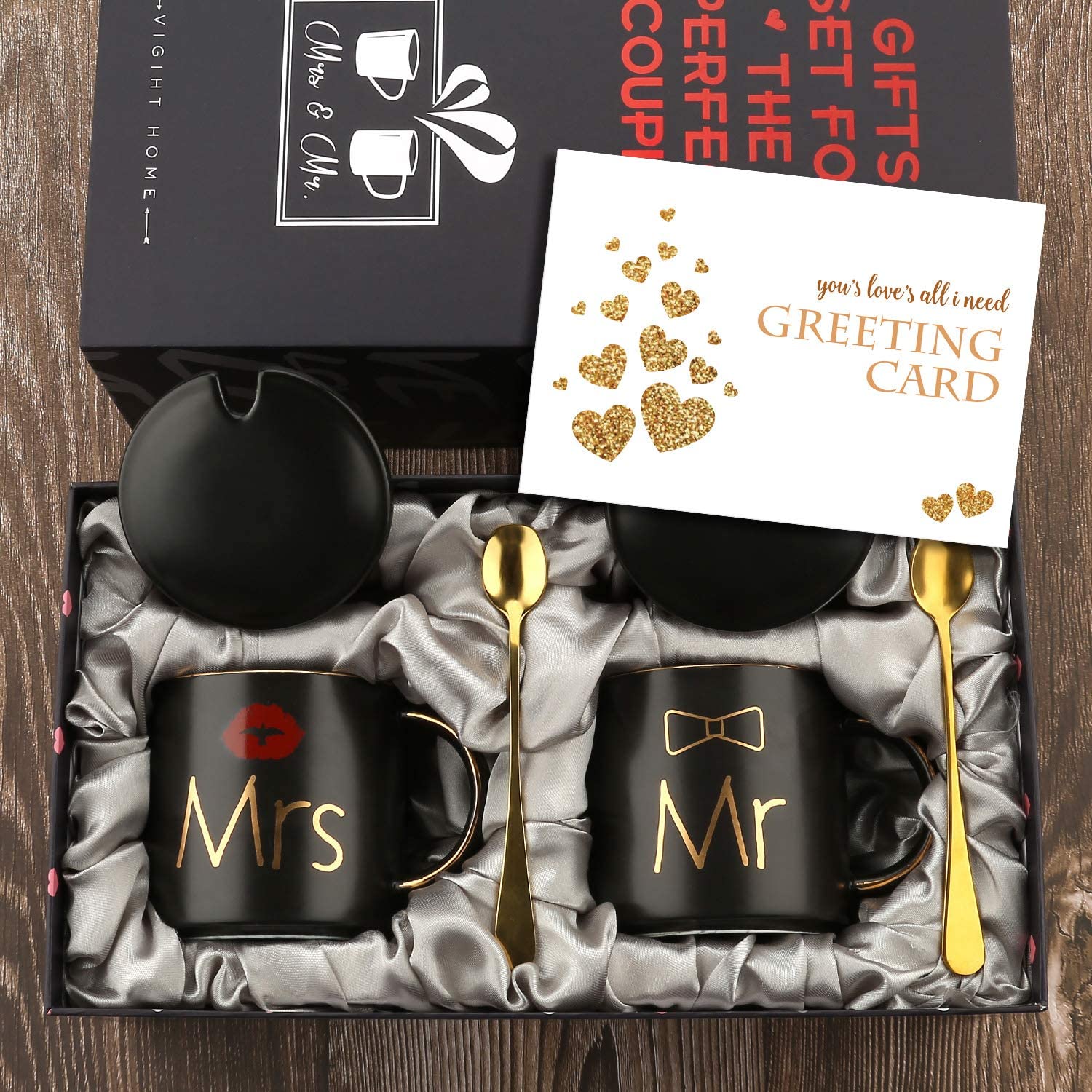 Sovyime Mr and Mrs Couples Coffee Mugs Cups Gifts Set for Engagement Wedding Bridal Shower Bride and Groom to Be Newlyweds Anniversary