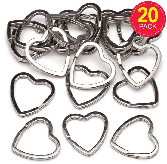 Baker Ross AW684 Heart Shaped Split Metal Rings (Pack of 20) - Image 2