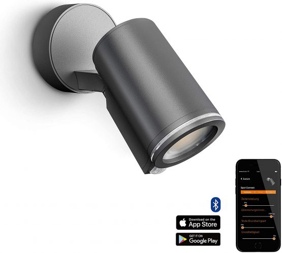 Steinel Spotlight Spot ONE SC Anthracite, 90° Motion Detector, Including LED Bulb, via Bluetooth App, Aluminium, 7.9 W