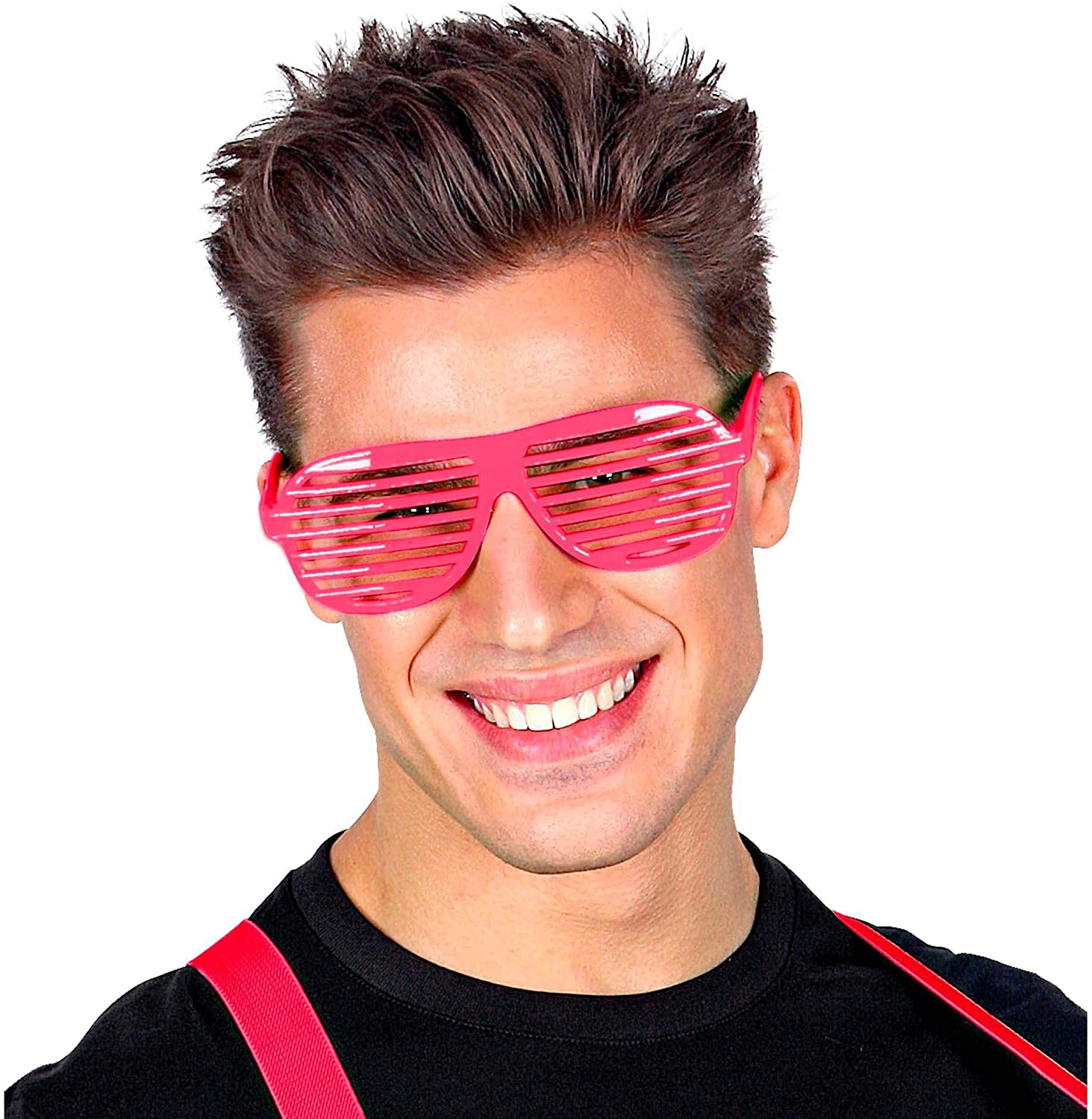Widmann 01355 - Atzen Glasses, Neon Pink, Bad Taste, Carnival, Theme Party - Image 3