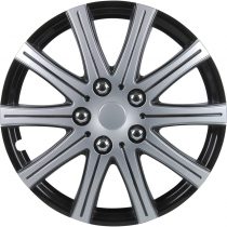 Unitec 75172 Adelaide 4-Set Premium Wheel Trim 40.6 cm 16 inches Black / Silver - Set of 4