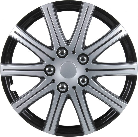 Unitec 75172 Adelaide 4-Set Premium Wheel Trim 40.6 cm 16 inches Black / Silver - Set of 4
