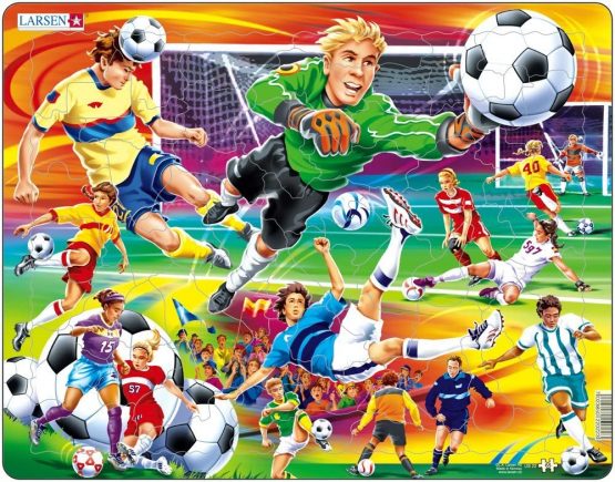 Larsen US22 Action on the football pitch, 65 Piece Boxless Tray & Frame Jigsaw Puzzle