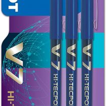 Pilot V7 Hi-Tecpoint Rollerball Pen, 0.7 mm Tip - Blue, Pack of 3