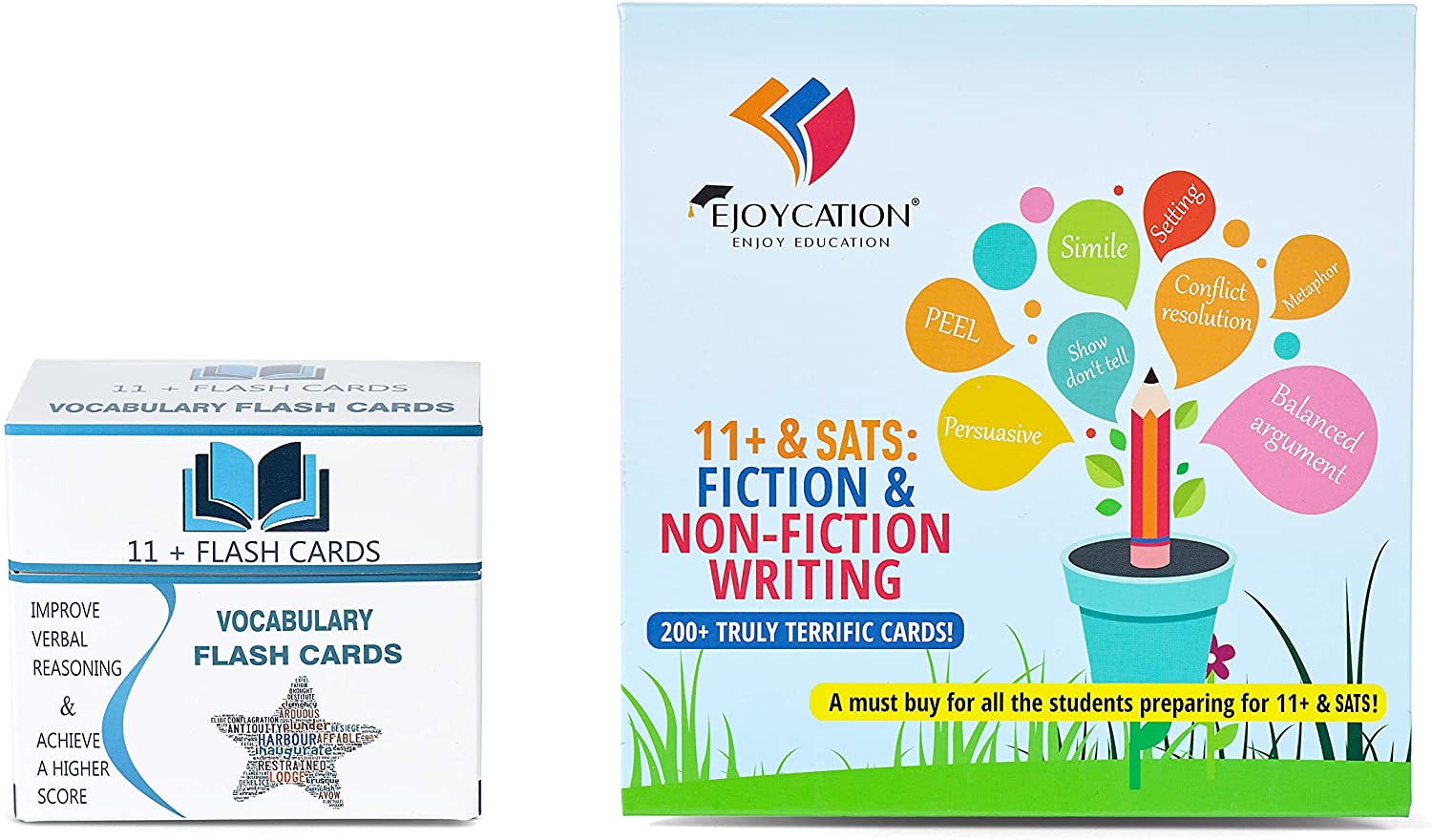 Combo Pack "Eleven Plus: Vocabulary Flash Cards" and "11+ & SATS: Fiction & Non-Fiction Writing", 2-pack Combo - Image 2