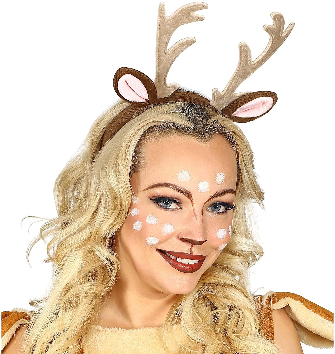 W WIDMANN MILANO Party Fashion - Adult Reindeer Headband, Snowmen, Christmas, Carnival, Theme Parties, Brown - Image 3