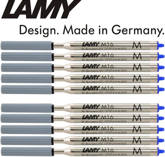 Lamy M 16 ballpoint pen refill made of metal, indelible, line width: M, blue, 10er Spar-Pack