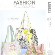 McCall's Patterns M5822 one Size Only Tote Bag in 3 Sizes, Pack of 1, White