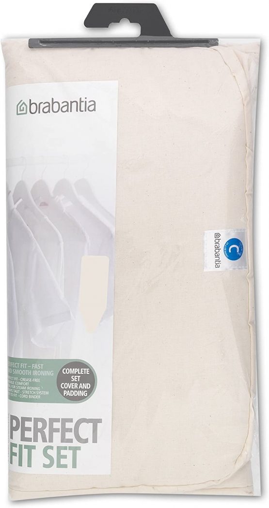 Brabantia Size C (124 x 45cm) Replacement Ironing Board Cover with Thick 8mm Padding (Ecru) Easy-Fit, 100% Cotton - Image 2