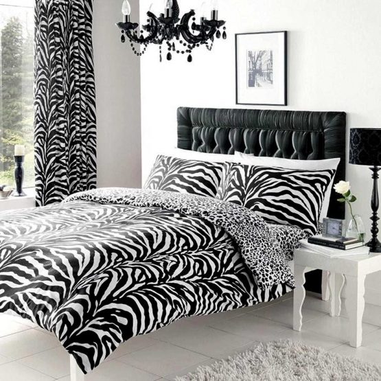 Gaveno Cavailia 11049142 ZEBRA SKIN Bed Set With Duvet Cover and Pillow Case White/Black Double